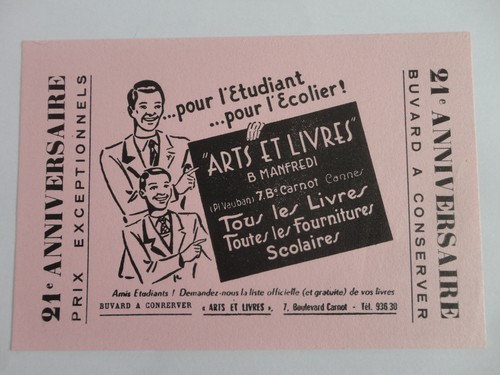 Ancien buvard arts - arts, livres
