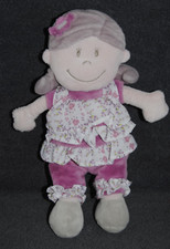 🍀Doudou Poupée  NOUKIES NOUKIE'S Nina Kenza Rose Fleur Mauve Doll Peluche 26 Cm