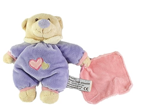 Doudou ours mauve mouchoir - mauve,