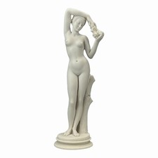 Statue sculpture érotique grecque en marbre moulé porte fleur femme nue nue 4...