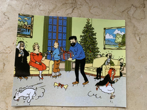 Carte postale 13x10 tintin - carte,