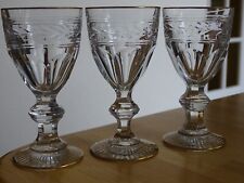 BACCARAT 3 ANCIENS VERRES A APERITIF CRISTAL MODELE JONZAC GOLD ht 11,5 cm