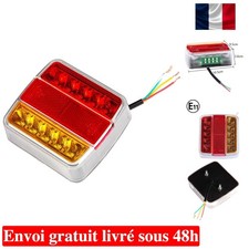 Feux Arrière LED 10 Ampoules avec Graphite Résistant aux Chocs pour Remorque