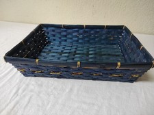 Corbeille en osier bleu 38 x 29 cm par 8,5 cm