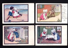 SUNBONNET - LOT 4 POSTCARDS 1905 - PEEK-A-BOO, LAST DAY OF SUMMER - ULLMAN - 14