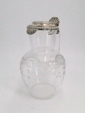 TRES BELLE CARAFE OU AIGUIERE EN ARGENT MASSIF , VERMEIL ET VERRE PAR RISLER