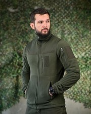Veste polaire tactique olive, polaire militaire olive avec fermeture éclair, ...