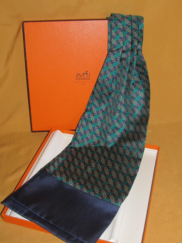 Foulard ascot hermès bleu - hermès,