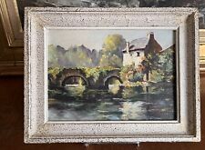 Tableau huile paysage pont