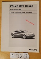 VOLVO C70 COUPE Prospectus Prix Suisse Fr 4 pages 1998