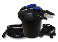 Kit de Filtration à Pression Bassin 6000l Stérilisateur UVC 11W Pompe Tuyau 308
