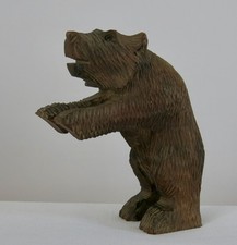 OURS en BOIS, ours en bois de la forêt noire, ours ainou, black forest, ancien .