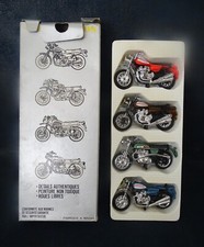 Rare set mini moto type Polistil plastique / Kawasaki Triumph vintage Macao 70's