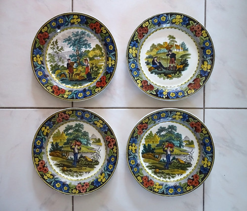 Assiettes faience creil - assiettes,