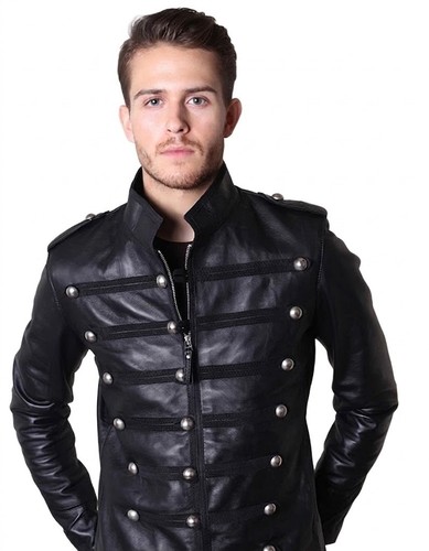 Veste motard noire - de,