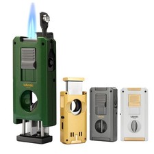 Voyage Torch Briquet à cigare Rechargeable Gaz Butane Coupe cigare Vcut Gift