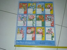 TORCHON 1969  TISSU CALENDRIER