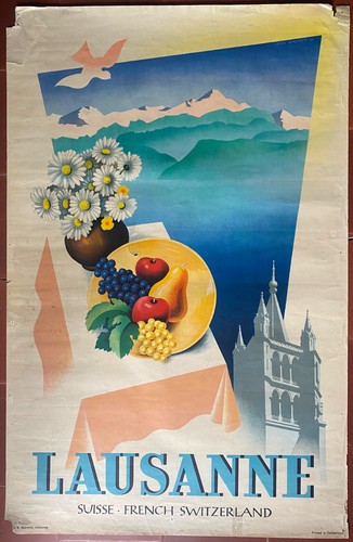 Affiche tourisme lausanne - affiche,