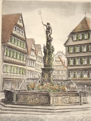 Tübingen allemagne gravure - tübingen,