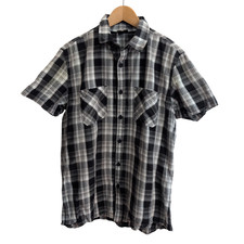 Chemise Dickies noire et grise à carreaux manches courtes taille M #185e