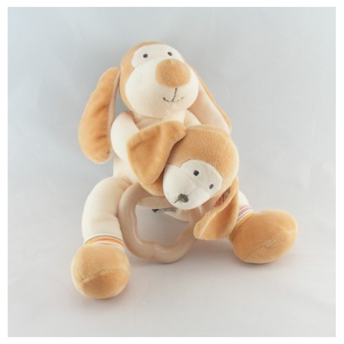 Doudou chien beige - , blanc