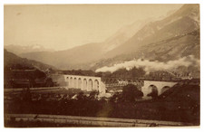 Autriche, Ligne de chemin de fer de l'Arlberg, Tirage vintage, ca.1890 Autr