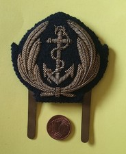 INSIGNE CASQUETTE AMIRAL ? / OFFICIER GENERAL ?  MARINE BRODE MAIN CANNETILLE OR