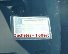 Porte Carte Mobilité Inclusion Handicap Adhésif Pare Brise Offre 2Acheté 1Offert