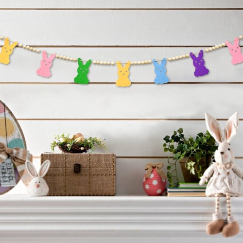 Pâques feutre lapin bois - pâques,