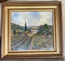 Huile sur Étain  "Les Vignes