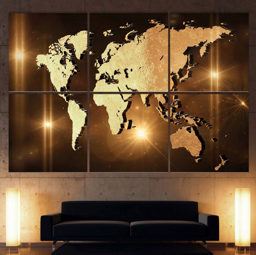 Carte monde toile abstraite - toile,