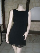 Superbe robe noire à franges Rinascimento taille S= 36 en très bon état !!!
