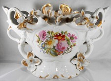 3,3kg ENORME IMPOSANT VASE DE MARIÉE CENTRE DE TABLE EN PORCELAINE PARIS XIX ème