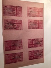 VIGNETTE COMMEMORATIVE gommé 1er VOL ANGLETERRE-FRANCE  LE "NENE" bloc rose X 8