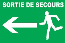 Panneau sortie de secours à gauche