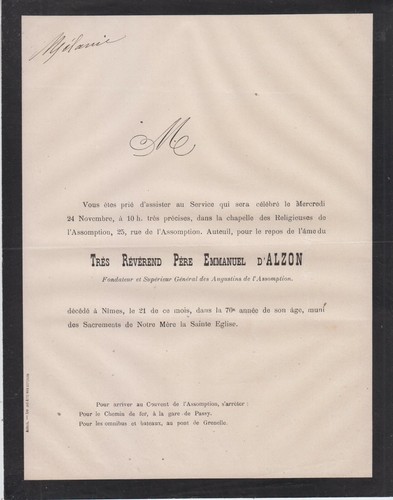 Faire part messe vénérable - faire-part,