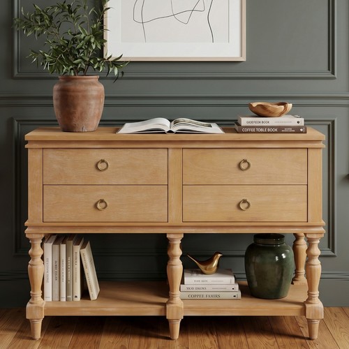 Vintage console table with - vintage,