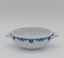 SAUCIERE NAVETTE L 20 cm CERALENE PORCELAINE DE LIMOGES ST CLOUD BLANC & BLEU