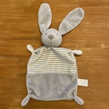 Doudou Plat Lapin Blanc Gris