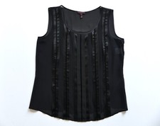 NEUF, Elégant Haut ESCADA en Soie, noir, Taille 38