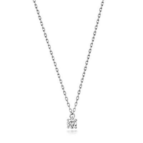 Collier solitaire diamant - , or
