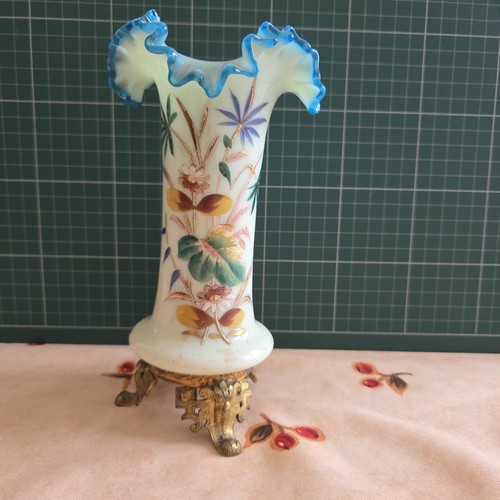 Ancien vase verre opalin - ancien, en
