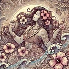 2 Autocollants hibiscus Tahiti