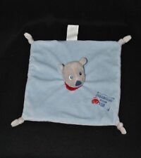 Peluche doudou chien ours plat bleu KIMBALOO La Halle  IN-CAR VIB rouge TTBE