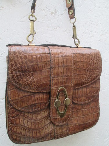 Sac main cuir croco bag - main,