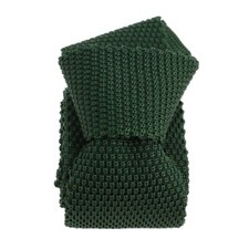 Tony & Paul. Cravate tricot. TONY, Soie. Vert armée  - Uni -  FABRIQUE EN ITALIE