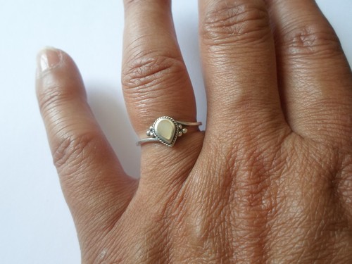 Bague argent massif goutte - en,
