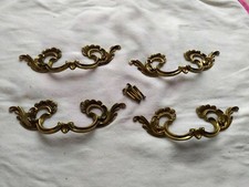 Lot De 4 Poignées De Porte, métal. Enfilade Années 90 Vintage Pièces Déco Rétro 