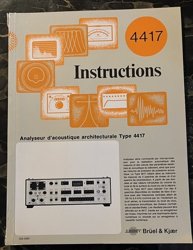 Bruel kjaer 4417 instruction - bruel, &