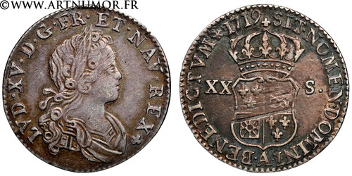Louis 6 d écu - xv, d'écu